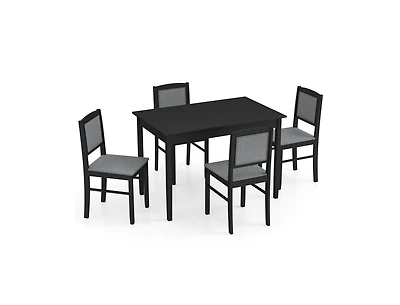 Slickblue 5-Piece Dining Table Set for 4 with Rubber Wood Legs – Compact Design Small Rooms