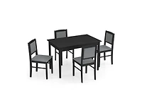 Slickblue 5-Piece Dining Table Set for 4 with Rubber Wood Legs – Compact Design Small Rooms