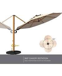 Mondawe Cantilever Umbrella w/ 360° Rotation & 45° Tilt,UPF50+ Waterproof Canopy,All-Aluminum Frame