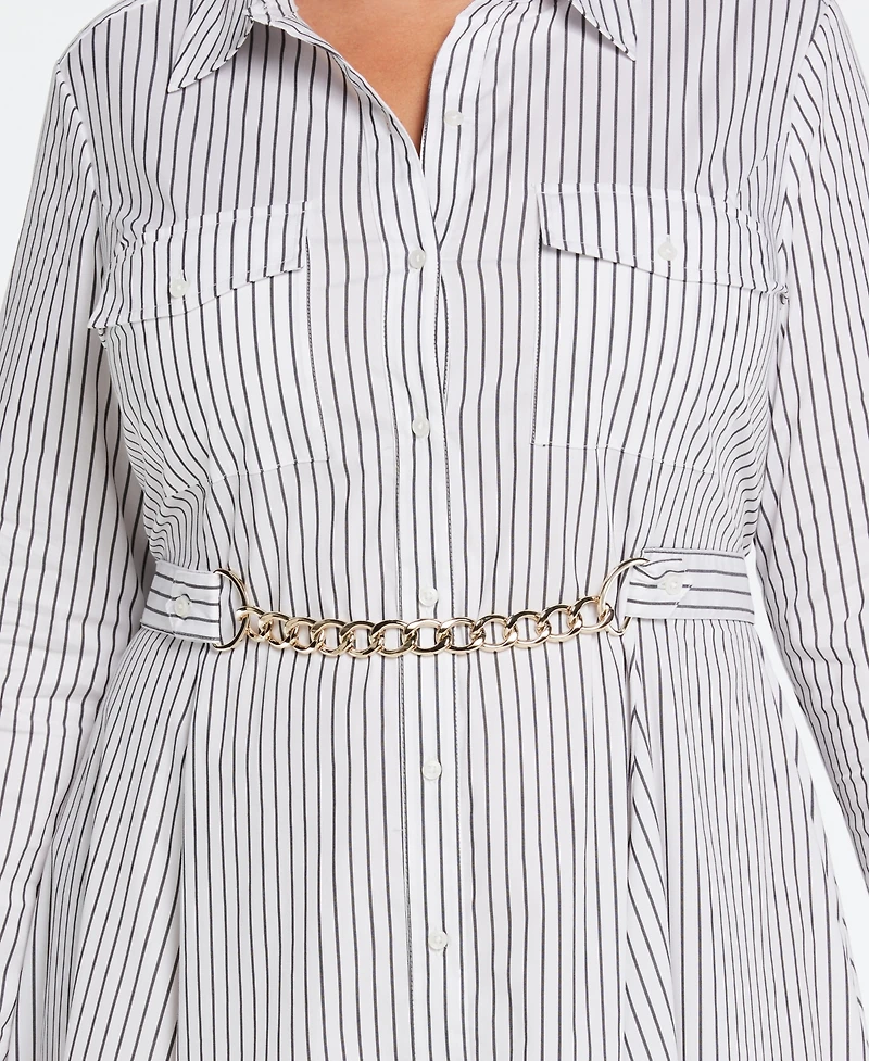 Ella Rafaella Plus Handkerchief Dress with Chain Belt