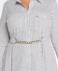 Ella Rafaella Plus Handkerchief Dress with Chain Belt