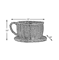 Wickerwise Wicker Saucer Coffee Mug Cup Decorative Gift Basket Desk Organizer