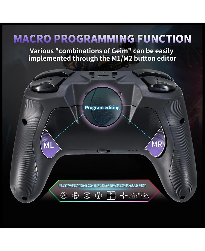 Nbcp Wireless Switch 2 Controller for Nintendo Switch/Lite/Oled, Mouse Touch Back Buttons, Extra Pro Controller with Wake, Programmable, Turbo Functio