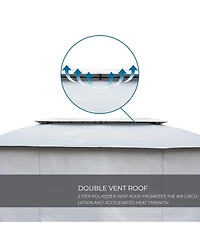 Mondawe 13x20ft Outdoor Gazebo,Powder Coated Steel Frame W/ Uv-Resistant Canopy&Dual-Layer Curtains