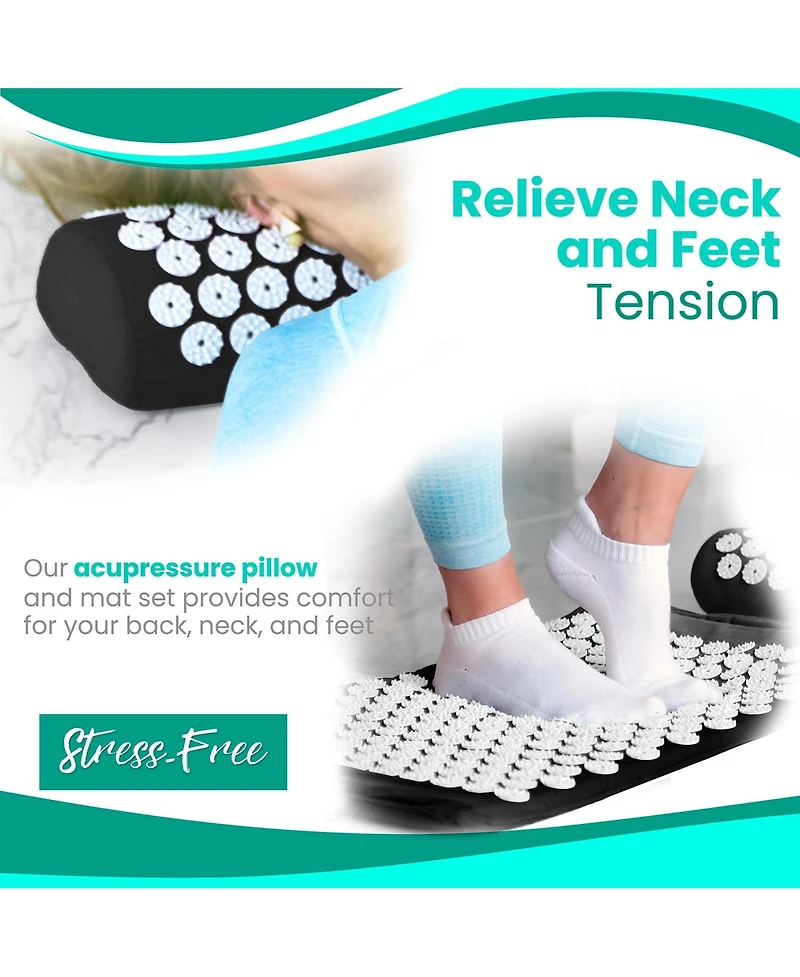 Sorbus 51 Inch Acupressure Mat, Pillow & Carry Bag