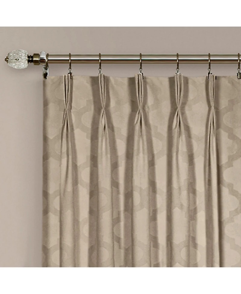 Kate Aurora 2 Pack Windsor Pinch Pleat/Rod Pocket/Back Tab Quatrefoil Window Curtain Panels