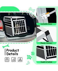 Streamdale Furniture Aluminum Pet Transport Box - 35x25x27in Black/Silver
