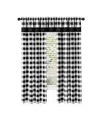Kate Aurora Modern Country Farmhouse 3 Piece Buffalo Check Plaid Window Curtains & Valance Set