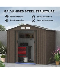 Outsunny 7' x 4' Storage Shed Garden Tool House w/ Vents Doors