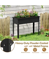 Raised Garden Bed Elevated Metal Planter Box with Legs Drainage Holes Gardening Box