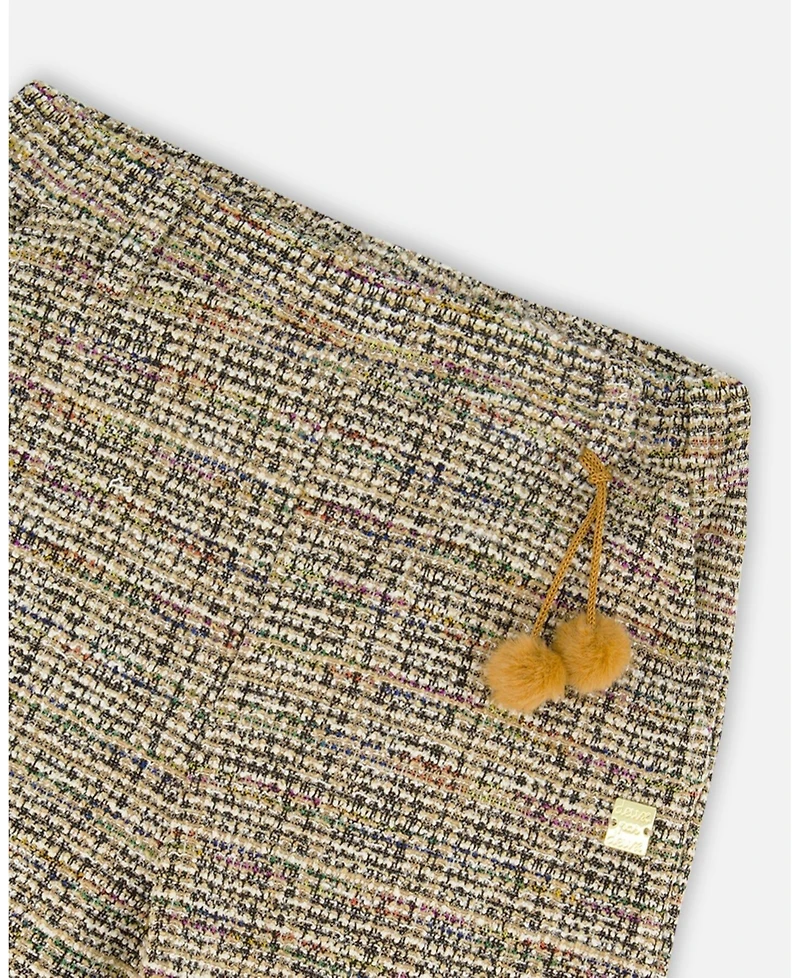 Deux par Girl Tweed Flare Pants Beige and Black - Toddler|Child