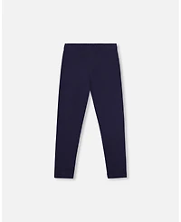 Deux par Baby Girls Ribbed Leggings Navy Blue