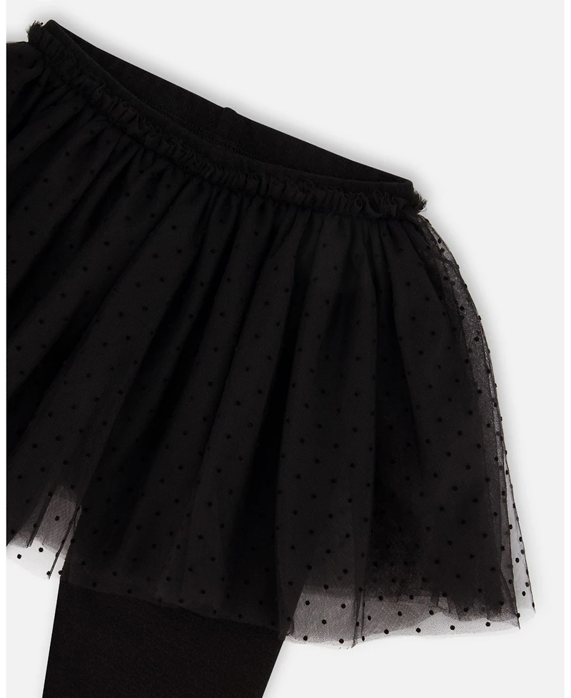 Deux par Toddler Girls Leggings with Tulle Skirt Black - Toddler|Child