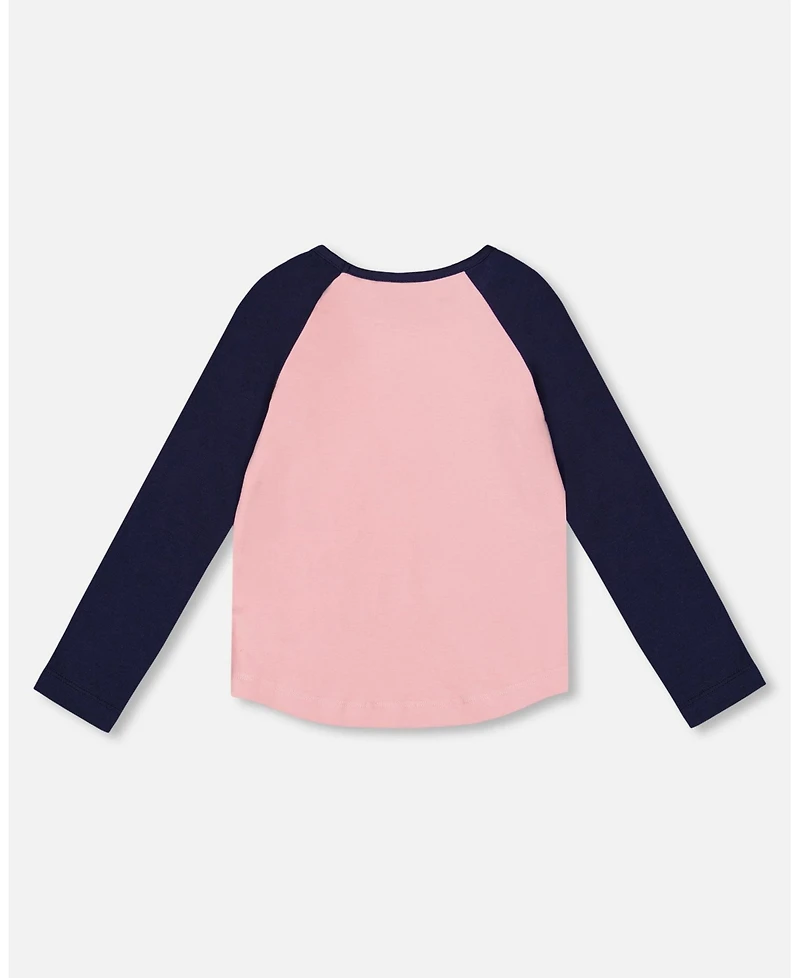Deux par Girl Jersey Raglan Sleeve Tee Pink - Toddler|Child