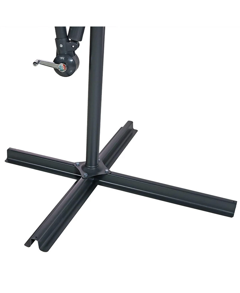 Outdoor Steel Offset Cantilever Pool Patio Umbrella with Square Base Set - 10'