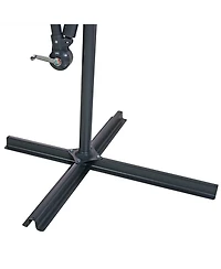 Outdoor Steel Offset Cantilever Pool Patio Umbrella with Square Base Set - 10'
