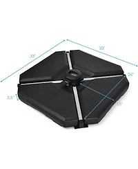 Gymax 4PCS Patio Cantilever Offset Umbrella Base Sand/Water Filled