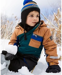 Deux par Boy One-Piece Play Snowsuit Colorblocked and Black - Child