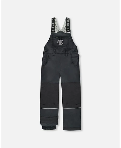Deux par Kids Unisex Solid Play Overall Snow Bib Black