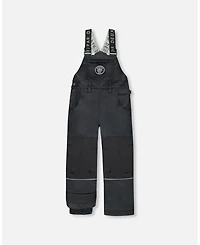 Deux par Kids Unisex Solid Play Overall Snow Bib Black