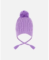Deux par Girl Lined Winter Hat with Pompom Lavender - Toddler|Child