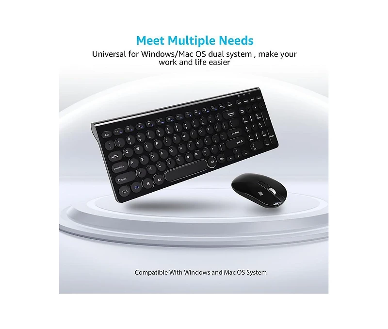 risokeys Wireless Keyboard and Mouse Combo, Wireless Usb Mouse and Computer Keyboard Set, Compact and Silent for Windows Laptop, Desktop