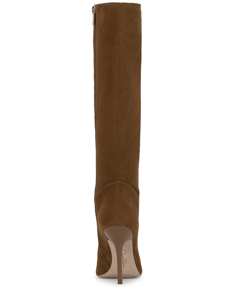 Jessica Simpson Women's Lovienn Stiletto Knee-High Wide-Calf Dress Boots