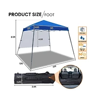 Yaheetech One-person Set Up Pop-up Canopy Tent w/ Side Panel, Slant Leg Instant Storage Bag & 4 Sandbags 8 Ground Stakes, Red