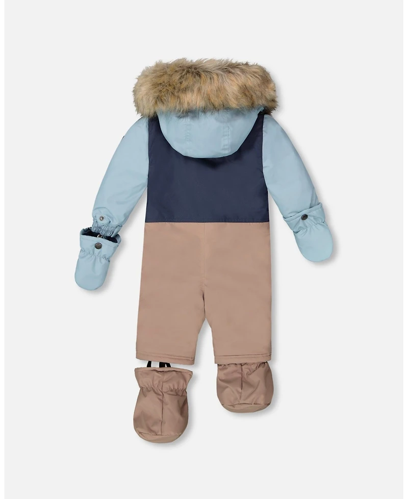 Deux par Baby Boys One-Piece Play Snowsuit Designed for Car Seat Taupe - Baby|Toddler
