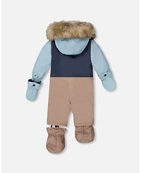 Deux par Baby Boys One-Piece Play Snowsuit Designed for Car Seat Taupe - Baby|Toddler