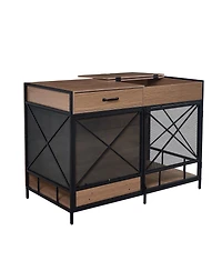 Streamdale Furniture Farmhouse Trash Can Cabinet w/ Drawer & Countertop