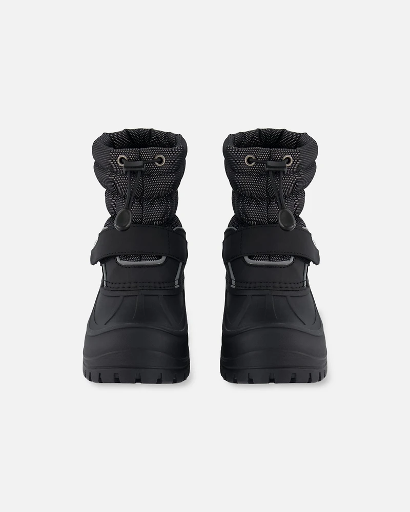 Deux par Kids Unisex Winter Boots Solid Black - Toddler|Child