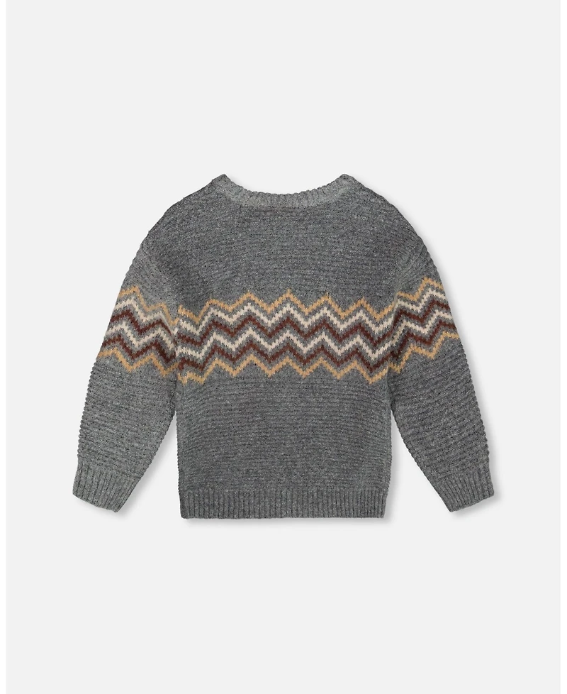 Deux par Boy Knit Sweater Dark Heather Gray