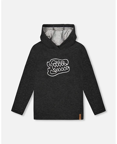 Deux par Toddler Boys Long Sleeve Super Soft Brushed Jersey Hooded Sweatshirt Black - Toddler|Child