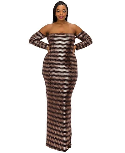 L I V D Women's Plus Temptations Sequin Dress