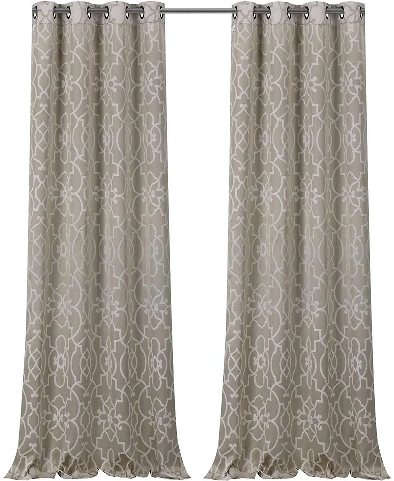 Kate Aurora Living 2 Pack Reversible Geometric Room Darkening Grommet Curtains - 38 in. W x 84 L, Lavender/Purple