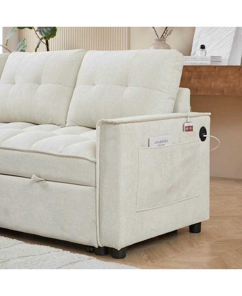 Streamdale Furniture Mh 78.75" Reclining Pull-Out Sectional Sofa