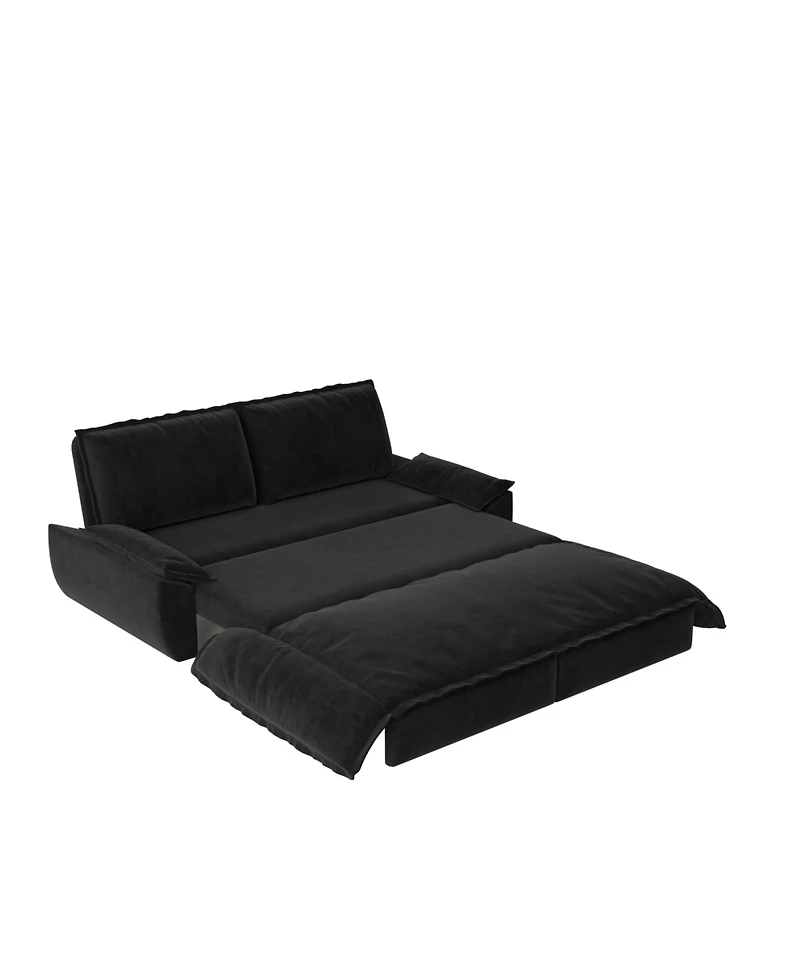 Streamdale Furniture Queen Pull Out Sleeper Sofa Bed - Black