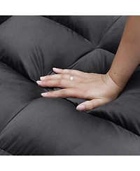 Streamdale Furniture 3-in-1 Foldable Velvet Sofa Bed w/ Storage & Usb - Dark Grey