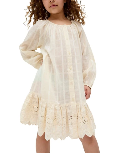 Raffya Kids Olivia Button Down Embroidered Dress