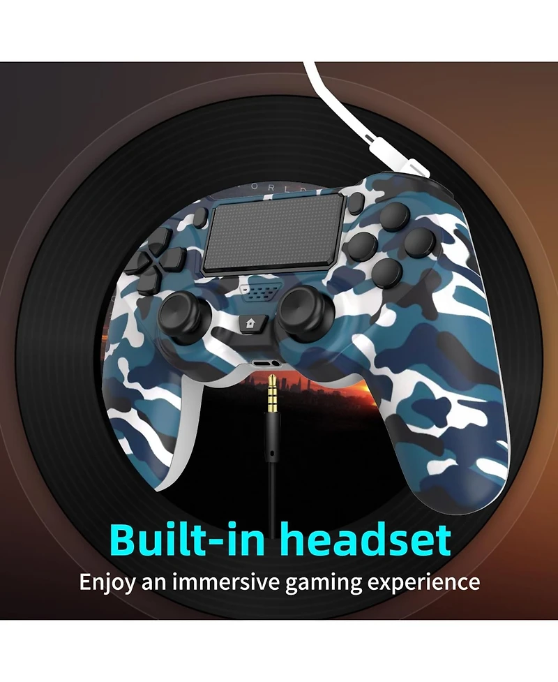 Nbcp 2 Pack Wireless Controllers for PS4/Slim/Pro, 1000mAh Battery, Dual Vibration, 3.5mm Audio Jack, 6-Axis Motion Sensor - Camouflage