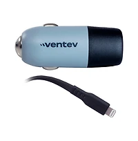 Ventev 20W Ultrafast Usb C Universal Car Charger and Usb C to Apple Lightning Cable-Gray