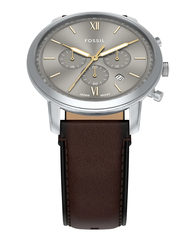 Fossil Men's Neutra Chronograph Brown Leather Watch, 44mm