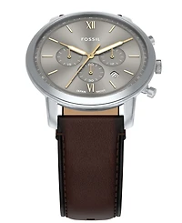 Fossil Men's Neutra Chronograph Brown Leather Watch, 44mm