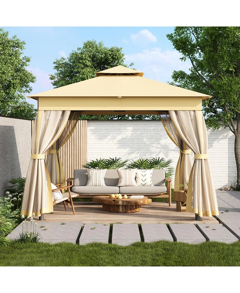 Streamdale Furniture 10x10 Outdoor Gazebo Tent with Netting