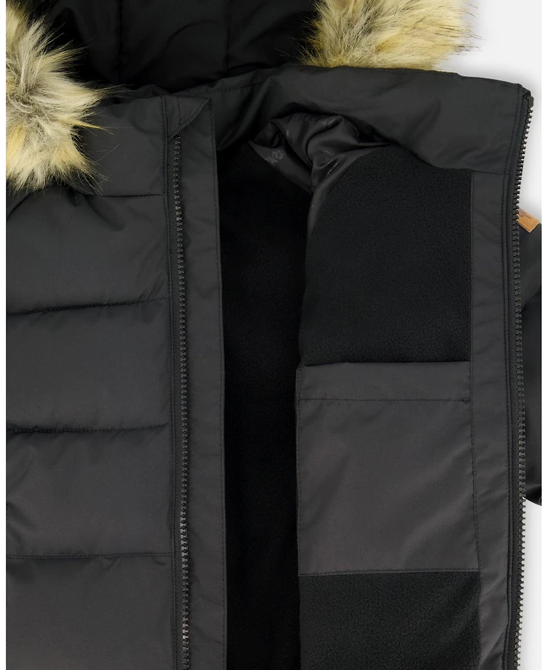 Deux par Kids Unisex Puffy Winter Jacket Black