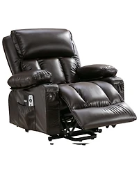 Flynama Power Electric massage lift lounge chair, suitable for the elderly, with heating and vibration functions,Fleece leather with Usb, can be used