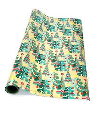 Punch Studio Gold Trees Holiday Gift Wrap, 30" x 120"