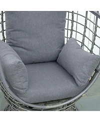 Outsunny Outdoor Wicker Egg Chair with Cushions and Swivel Seat,