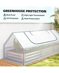 Outsunny 8.6 x 3 1ft Raised Garden Bed with Mini house,